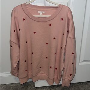 Maurices Blush Pink Sweatshirt with Heart Detail